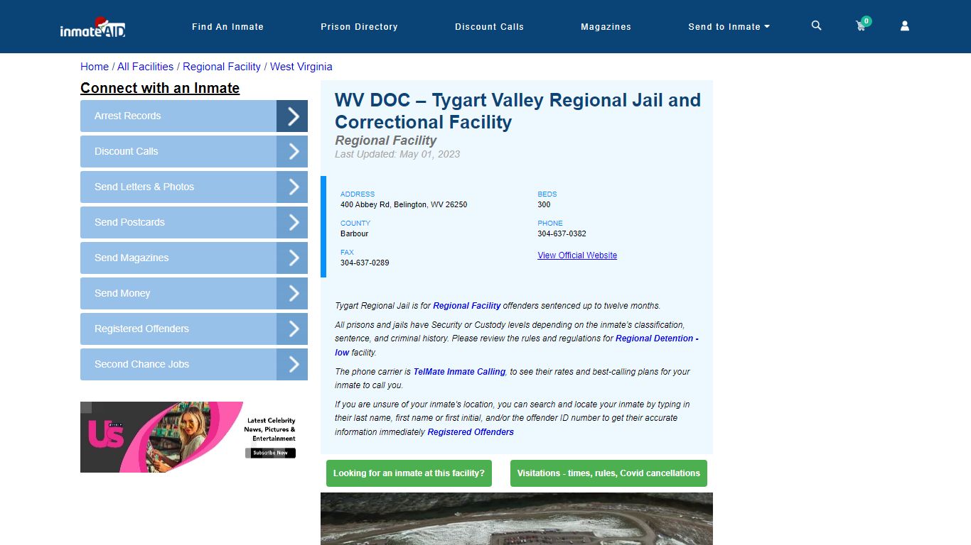 WV DOC – Tygart Valley Regional Jail and Correctional Facility