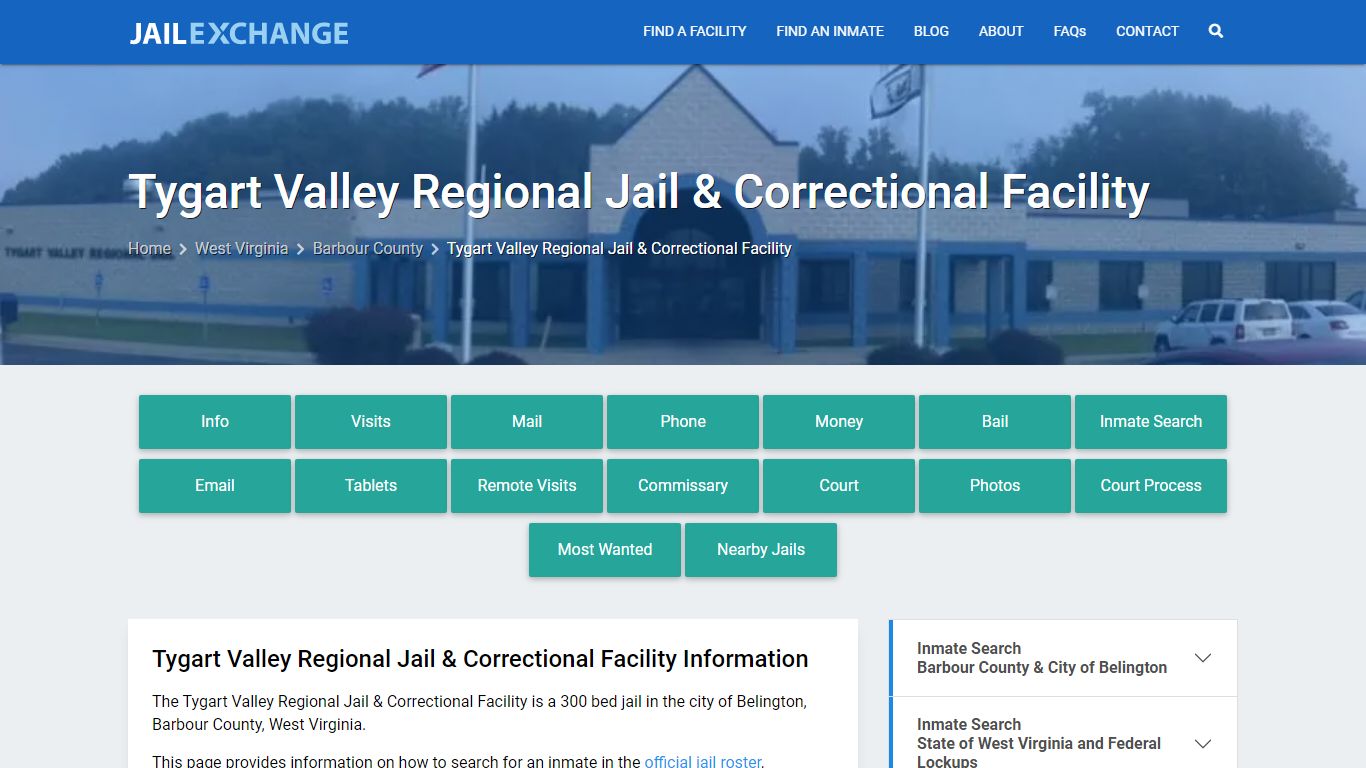 Tygart Valley Regional Jail & Correctional Facility, WV Inmate Search ...